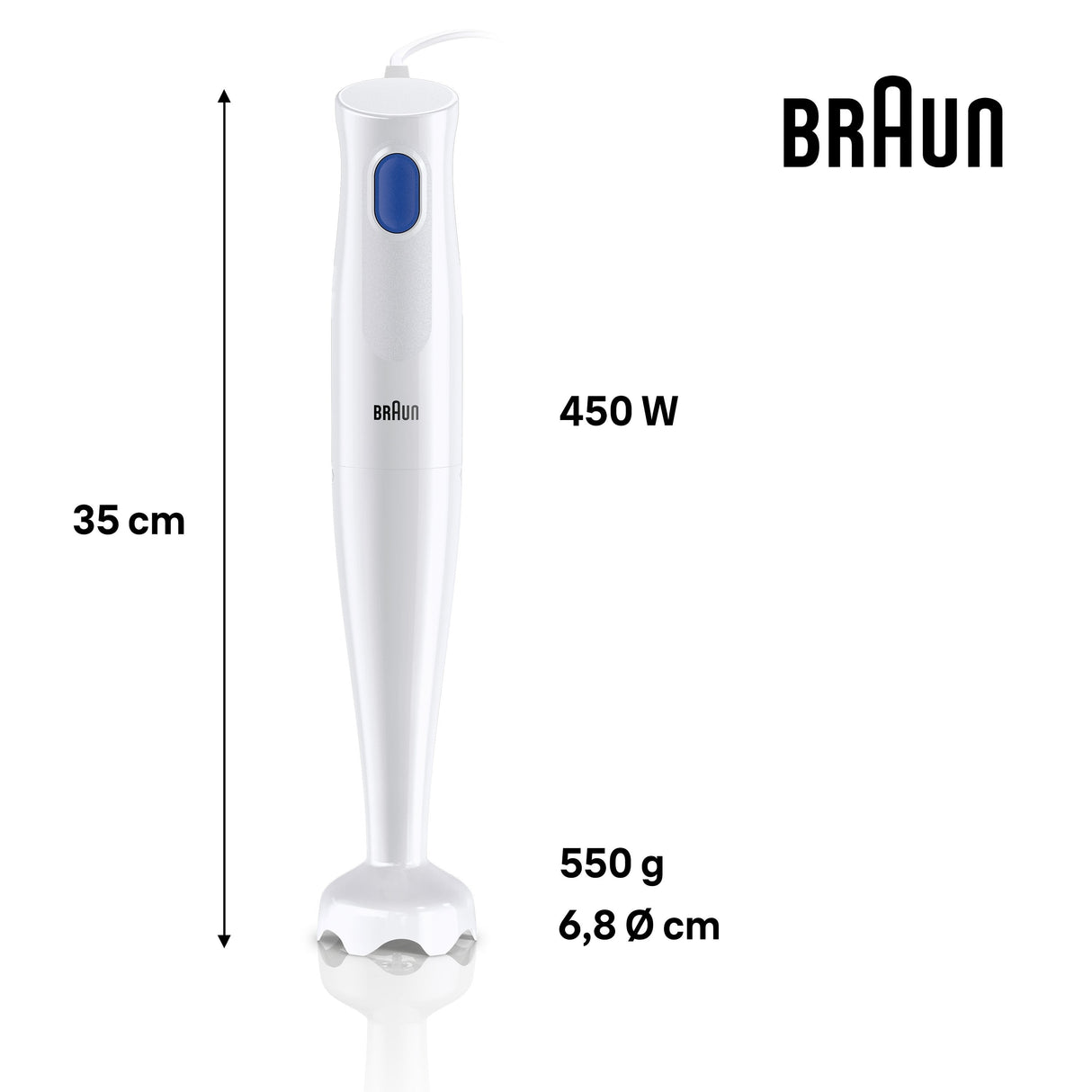 Braun Batidora De Mano Multiquick Con Vaso 600ml 480w