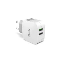 Celly Cargador Pared 2 Usb 3.4a Blanco