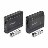 Startech.Com Displayport Kvm Extender Uber Glasfaser 4k60hz Konsolen-Extender 300m Multimode 4k Kvm Verlngerung Lwl