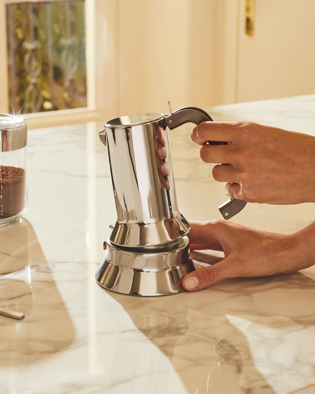 Alessi 9090/3 Espressomaschine 3.Tassen Para Induktion Edelstahl