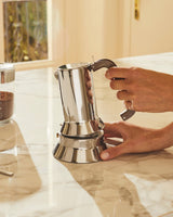 Alessi 9090/3 Espressomaschine 3.Tassen Para Induktion Edelstahl