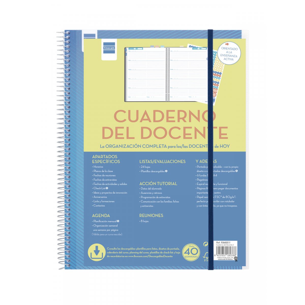 Finocam Cuaderno-Agenda Del Docente.2 Espiral 230x310mm Svh 46 Semanas (Curso Lectivo)