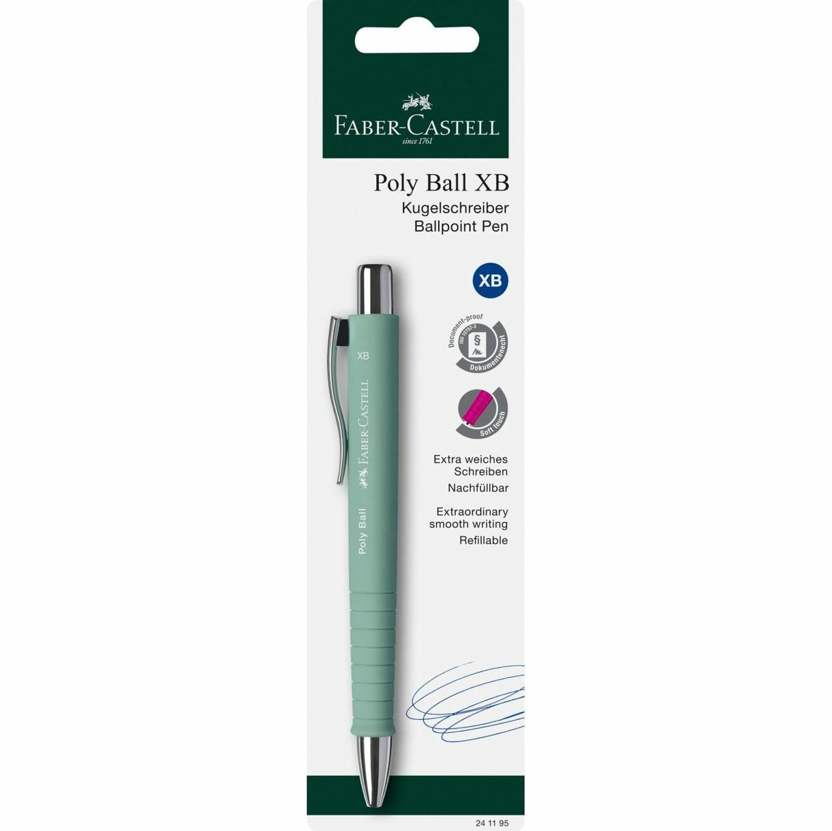EAN 4005402411955 - Faber-Castell 241195 bolígrafo Azul Bolígrafo de punta retráctil con pulsador Extra-grueso imagen 2