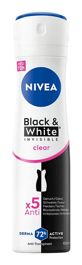 Negro & Blanco Invisible Transparente Deo-Spray 150,0 Ml