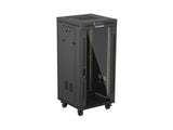 Lanberg Rack Cabinet 19" Free-Standing 24u 600x600 Flat Pack With Glass Door Lcd Negro V2