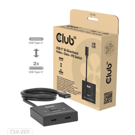 EAN 8719214473310 - CLUB3D CSV-2511 divisor de video USB Tipo C 2x DisplayPort imagen 1