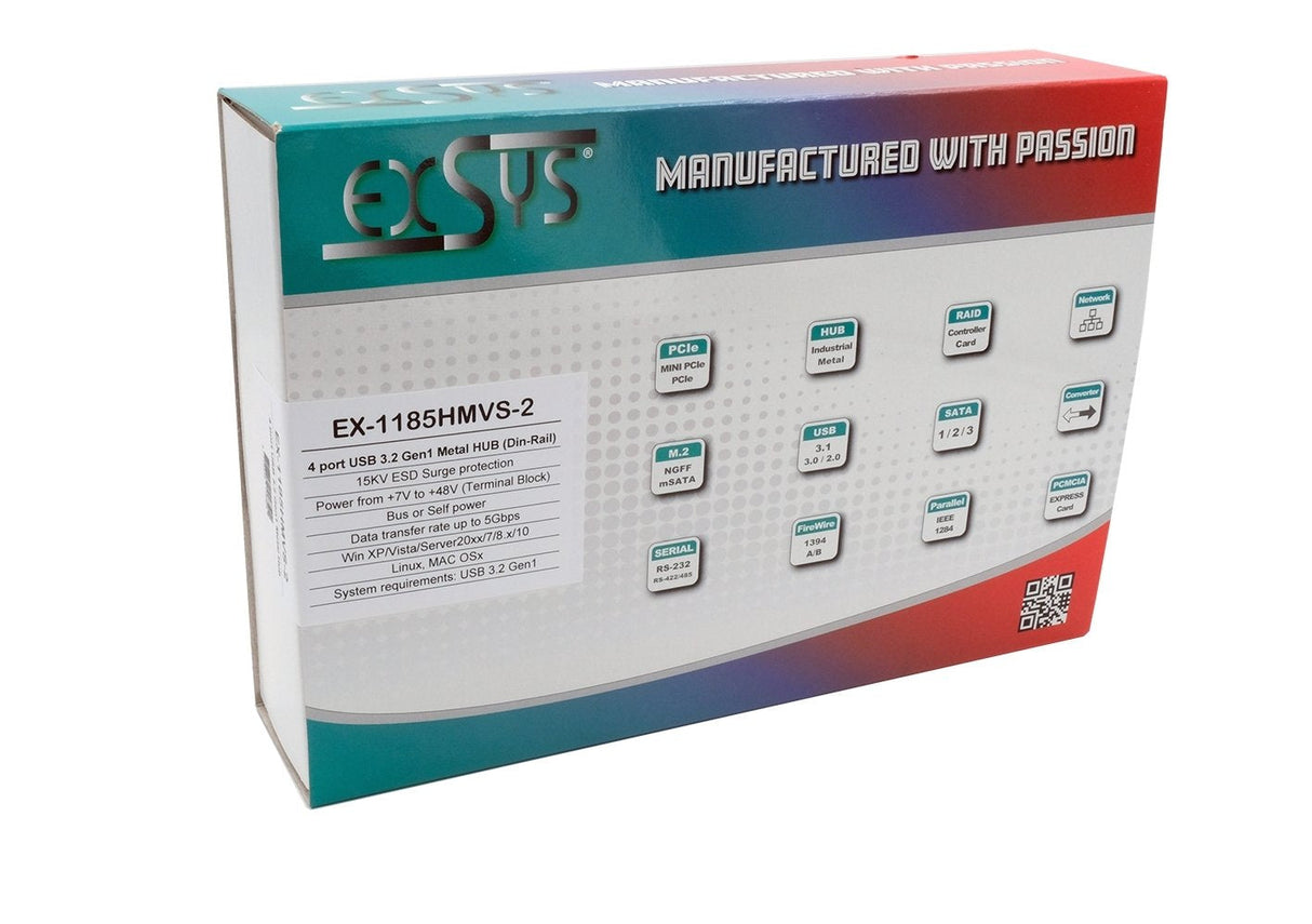 Exsys Ex-1185hmvs-2 Hub Usb 3.2 Gen 1 (3.1 Gen 1) Type-B 5000 Mbit/S Negro