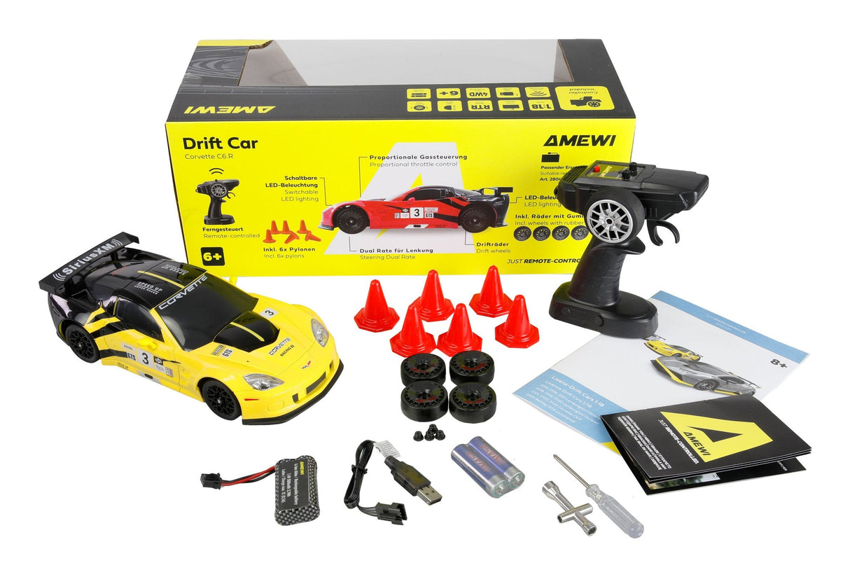 Amewi Rc Drift Lizenz Corvette Amarillo