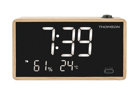 EAN 3499550389784 - Thomson CP202T despertador Reloj despertador digital Negro, Marrón imagen 1