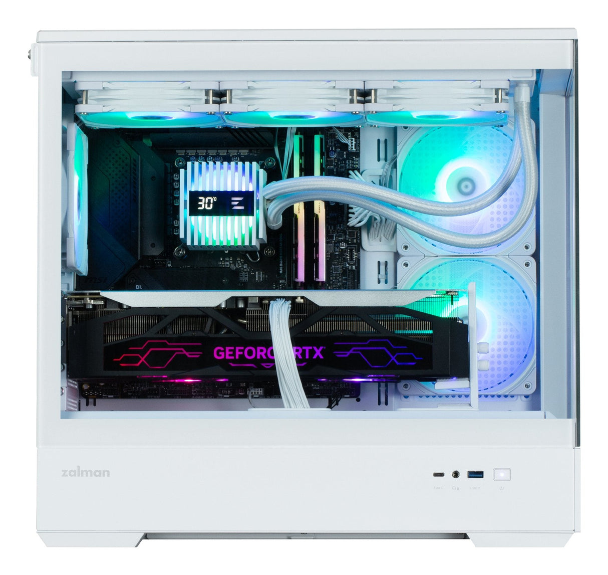 Caja Pc   Zalman P30 V2 Microatx Mini Tower 3 Fansrgb Wh