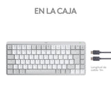 Teclado Ingles Logitech Mx Mini Mechanical For Mac Bluetooth Qwerty Internacional De Ee.Uu. Gris, Blanco