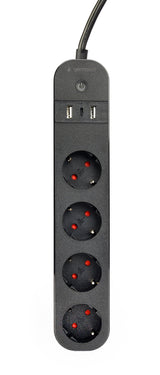 EAN 8716309128407 - Gembird TSL-PS-S4U-01 regleta inteligente 4 salidas AC Tipo E 1,5 m 3 3680 W Negro imagen 10