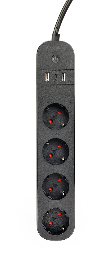 EAN 8716309128407 - Gembird TSL-PS-S4U-01 regleta inteligente 4 salidas AC Tipo E 1,5 m 3 3680 W Negro imagen 10