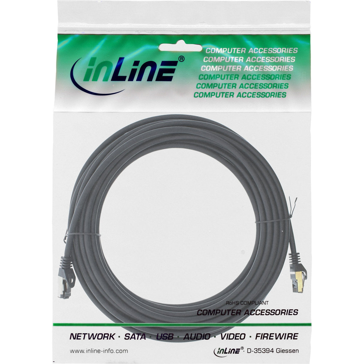 Cable De Red Inline S/Ftp Pimf Cat.8.1 Libre De Halógenos 2000mhz Negro 5m