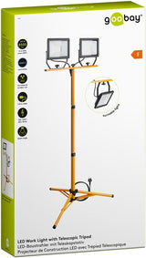 Luz De Trabajo Led Con Trípode Telescópico, 2x 50w 8500lm Y Luz Blanca Fría (6500 K), Interior Y Exterior Ip65