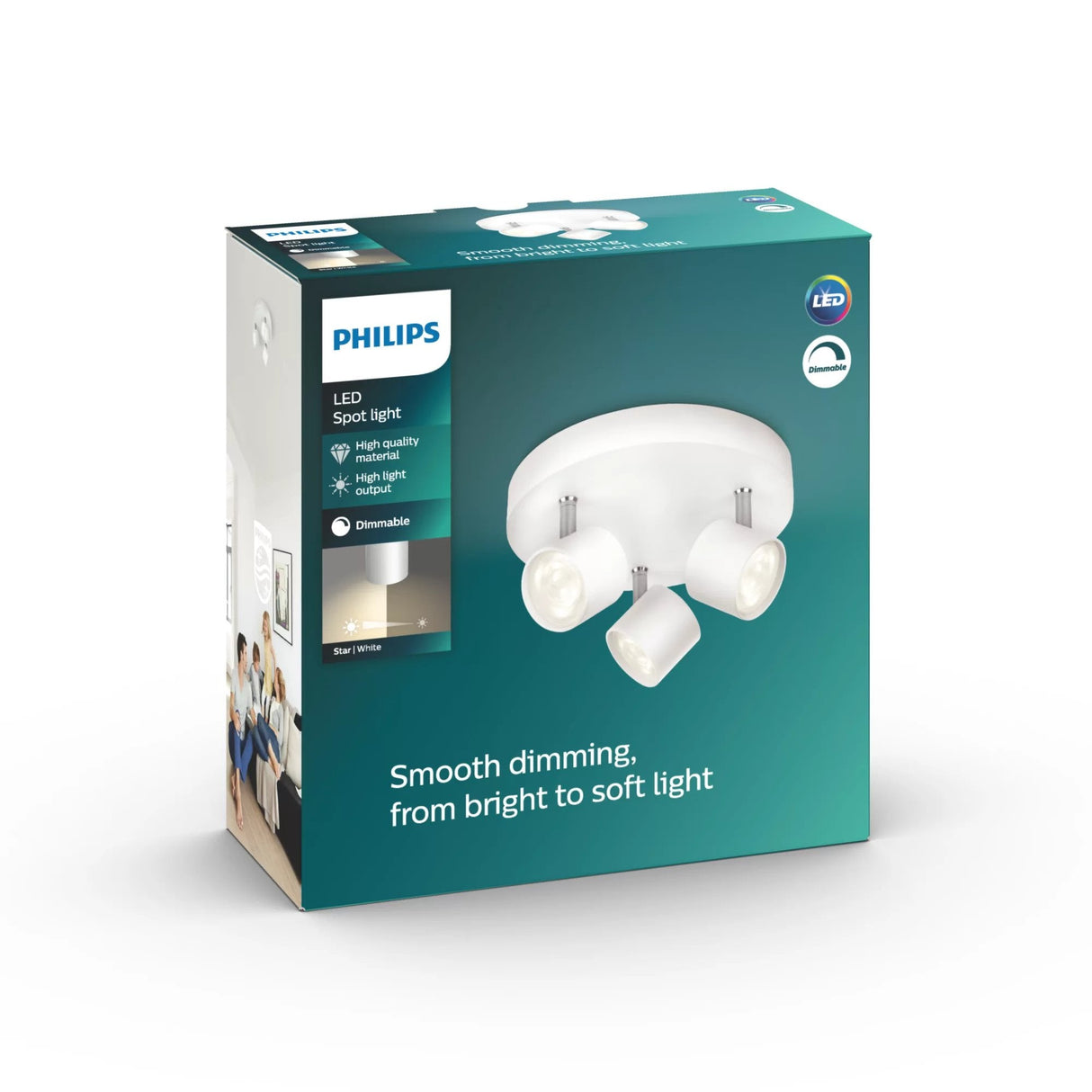 Philips Myliving Led Spot Star 3flg. 1500lm, Weiss
