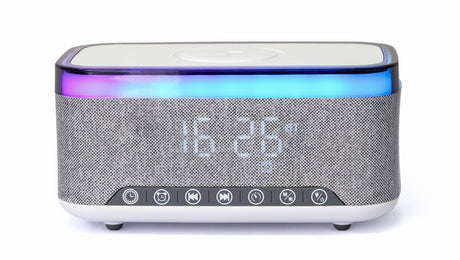 EAN 8716309131414 - Gembird DAC-SPKBT-QC15-GR despertador Reloj despertador digital Gris, Blanco imagen 3