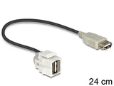 Delock Keystone Modul Usb 2.0 A Buchse 250 > Usb 2.0 A Buchse Mit Cable Weiss