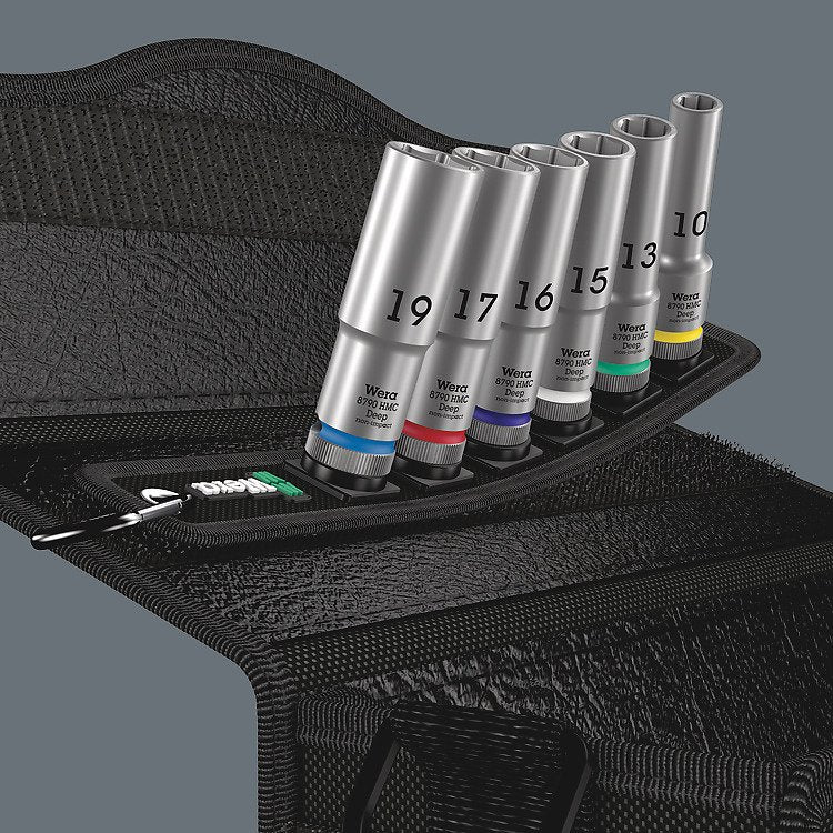 Wera 05004565001 Set De Conectores Y Conector Juego De Enchufes, Llave De Tubo Negro, Juego De Enchufes, 1/2", Métrico, 6 Cabezal(Es), 10,13,15,16,17,19 Mm, 290 Mm