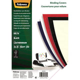 Fellowes Pack De 25 Portadas De Carton Simil Piel Delta Cuero A4 - 250 Gr - Color Negro
