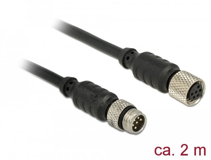 Delock 12640 M8 Sensor / Actuator Extension Cable M8 6 Pin Male To M8 6 Pin Female Waterproof 2 M