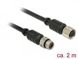 Delock 12640 M8 Sensor / Actuator Extension Cable M8 6 Pin Male To M8 6 Pin Female Waterproof 2 M