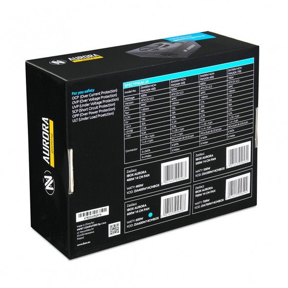 EAN 5901443056287 - iBox Aurora unidad de fuente de alimentación 600 W 20+4 pin ATX ATX Negro imagen 11