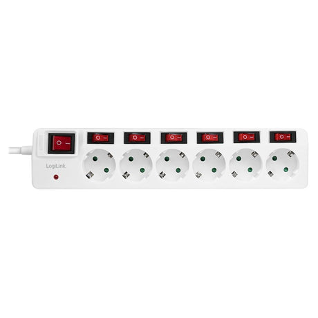EAN 4052792060577 - LogiLink LPS250 base múltiple 1,5 m 6 salidas AC Interior Blanco imagen 2