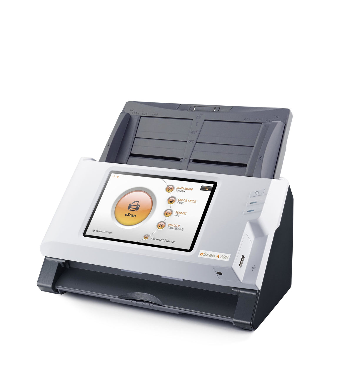 Plustek Escan A280 Essential 600 X 600 Dpi Escáner Con Alimentador Automático De Documentos (Adf) Negro, Blanco A4