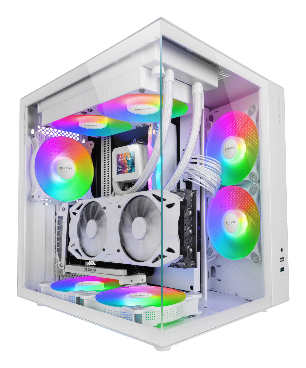 Caja Semitorre Atx Mcv-One Frgb Blanco Mars Gaming