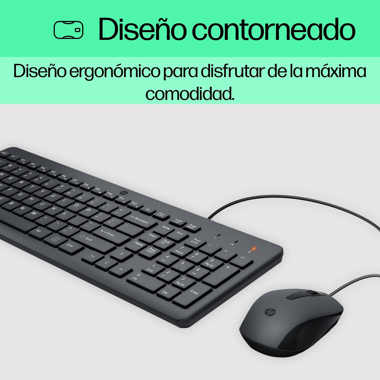 EAN 0195122875527 - HP 150 Wired Mouse and Keyboard Combination teclado Ratón incluido USB Negro imagen 6