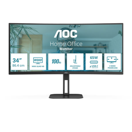 EAN 4038986110198 - AOC V5 CU34V5C/BK pantalla para PC 86,4 cm (34") 3440 x 1440 Pixeles Wide Quad HD LED Negro imagen 1