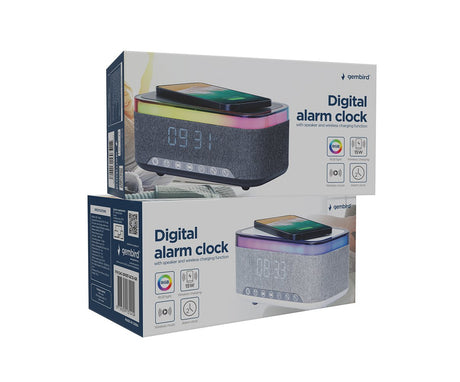 EAN 8716309131407 - Gembird DAC-SPKBT-QC15-BK despertador Reloj despertador digital Negro, Gris imagen 5