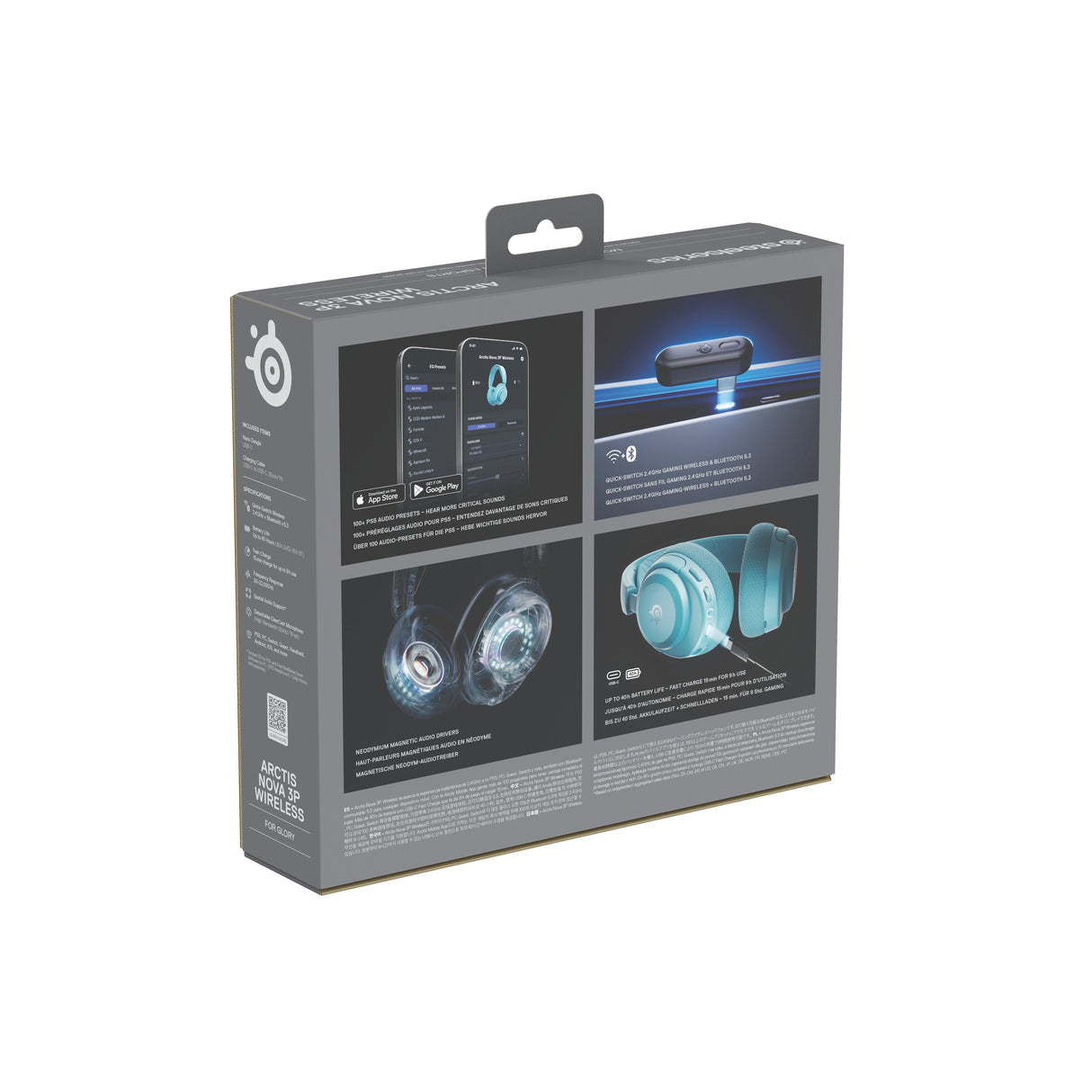 Steelseries Arctis Nova 3p Auriculares Inalámbrico Diadema Música/Uso Diario Bluetooth Color Aguamarina