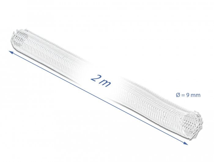 Delock Funda Trenzada De Cierre Automático 2 M X 9 Mm Blanco