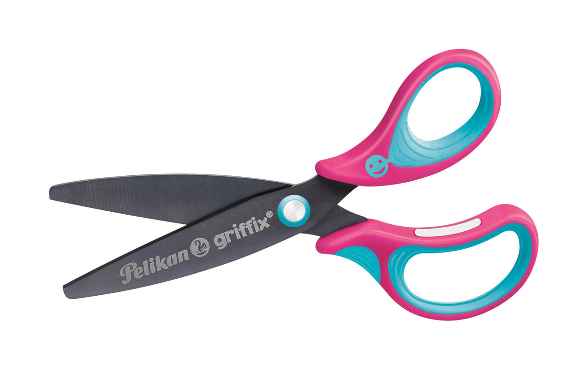 Tijera Pelikan Griffix Universal Corte Recto Azul, Rosa