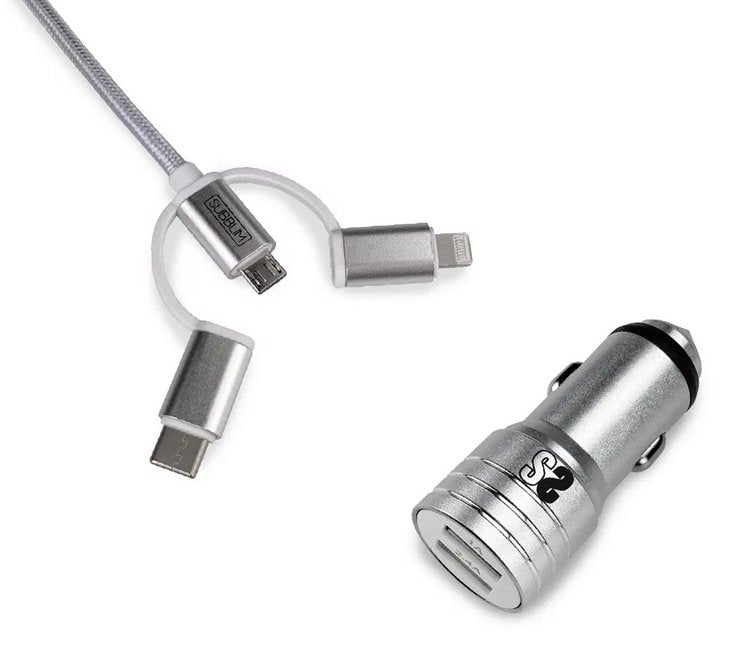 EAN 8436586740757 - SUBBLIM SUB-CHG-4CC001 cargador de dispositivo móvil Universal Plata Encendedor de cigarrillos Carga rápi imagen 1