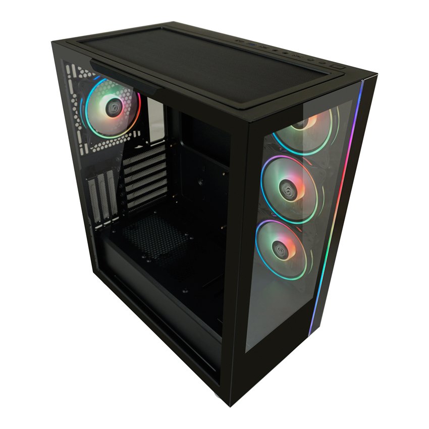 Caja Pc Lc-Power Midi Gaming 808b-On Skylla_x  +. 4 Ventilador