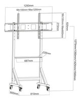Techly Ica-Tr7412 Soporte Móvil Para Tv De 55-100 Hasta 120kg Con Estante Av Ajustable