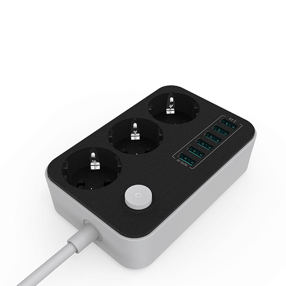 Regleta  Colorway Cw-Che36b Colorway: 9 Enchufes 6usb Negro 1.8m