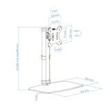 Tooq Soporte Mesa Pantallas Giratorio Inclinacion 17-27" - Blanco
