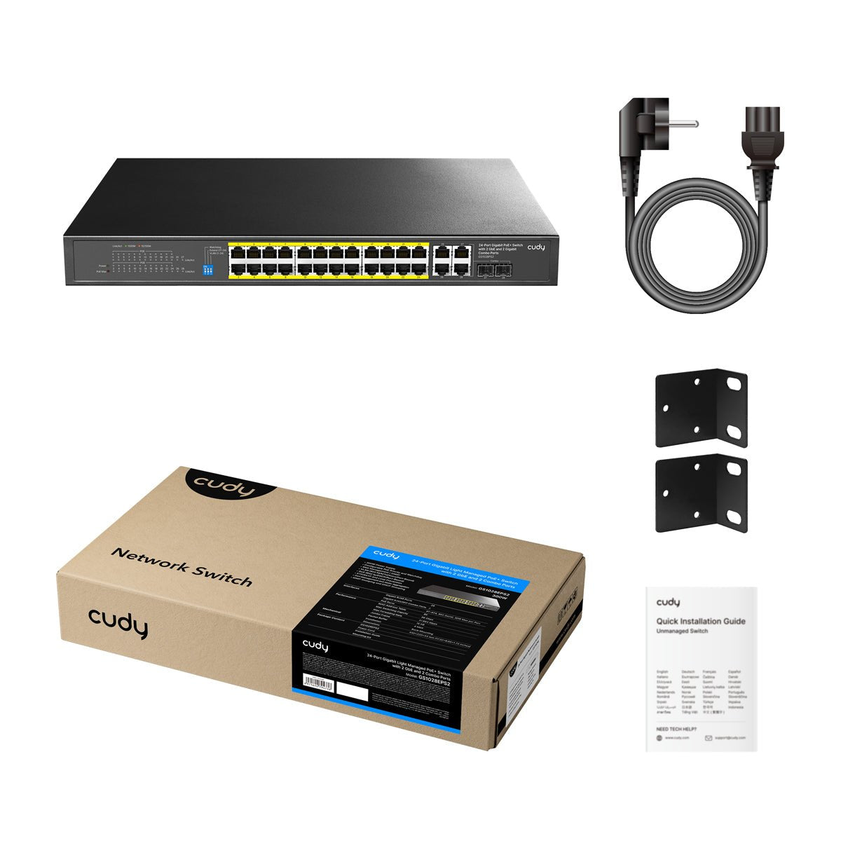 EAN 6971690794736 - Cudy 24-Port Gigabit Cloud Easy-Managed PoE+ Switch with 2 GbE and 2 Combo Ports, GS1028EPS2 1.0 Gestiona imagen 2