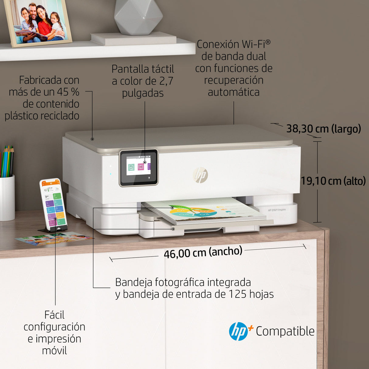 EAN 0195697742316 - HP ENVY Inspire 7220e All-in-One Printer Inyección de tinta térmica A4 4800 x 1200 DPI 15 ppm Wifi imagen 6
