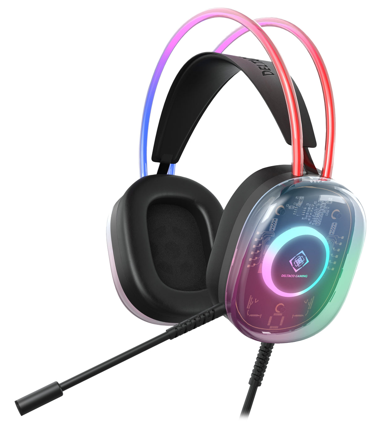 Auriculares Deltaco Gaming Rgb Beleuchtet Halbtransparente