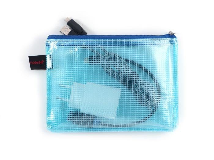 Foldersys Bolsa Con Cremallera A6 Azul - Material De Oficina