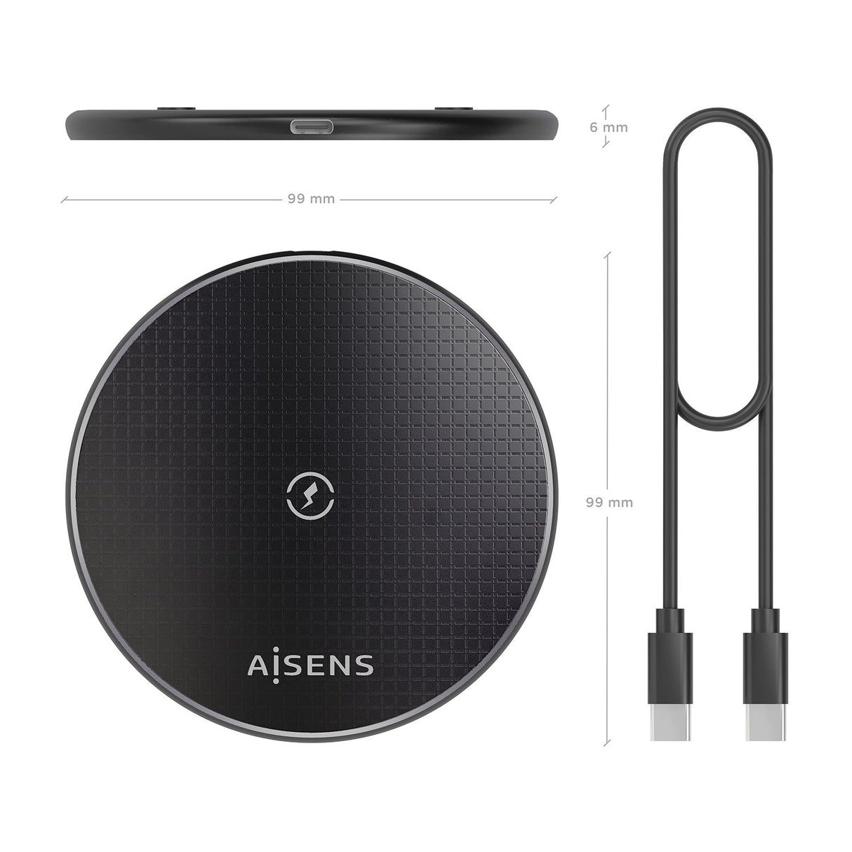 EAN 8435739903452 - AISENS ASCH-15W1WC058-BK cargador de dispositivo móvil Smartphone Cargador inalámbrico Interior imagen 4