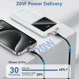 EAN 6922794781566 - Vention Powerbank, ventiliacija, FHKW0, 10000 mAh, mikro USB, USB-C, 2xUSB-A, Blanco imagen 5
