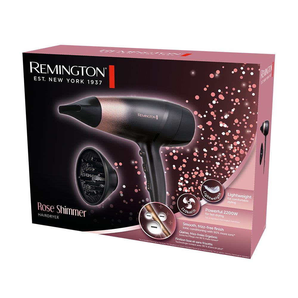 EAN 5038061152418 - Remington Rose Shimmer secador 2200 W Negro, Rosa imagen 5