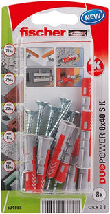 Blister 8 Tacos+Tornillos Duopower Ø8x40mm 534998 Fischer