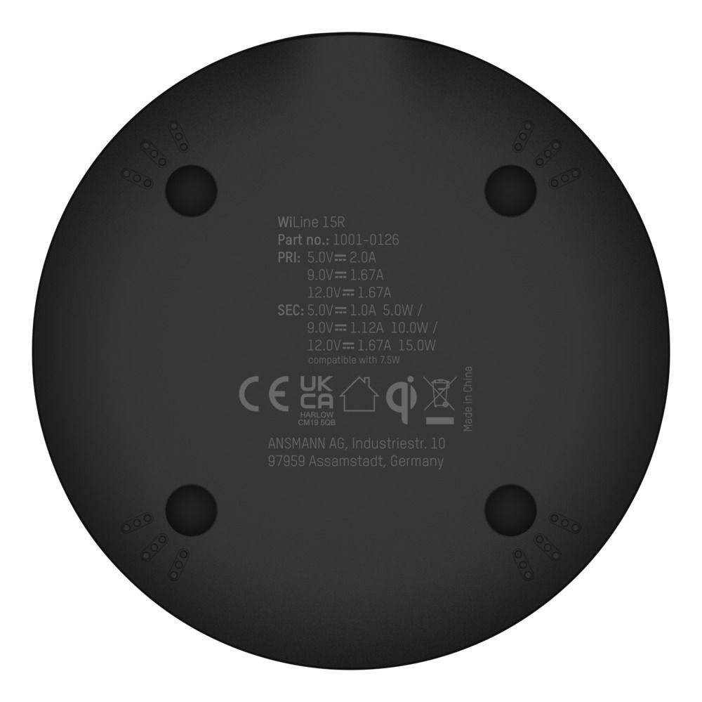 Cargador  Ansmann Indiktiv Cablelos Qi-Compatible Wiline 15r